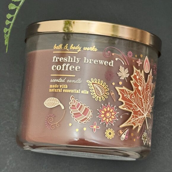 BBW Freshly Brewed Coffee Bath & Body Works 3 Wick Candle - Picture 5 of 10